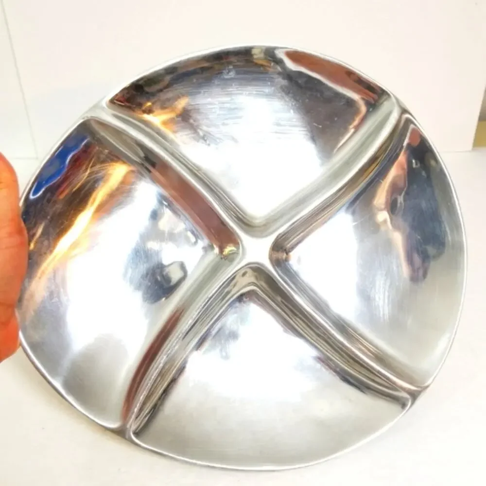 Pottery Barn cast aluminum divided tray platter